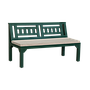 AMBRE - Outdoor bench L121 - Jungle green and Cream cushion