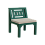 AMBRE - Outdoor chair L56xH70 - Jungle green and Cream cushion