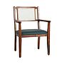 PALOMA - Armchair - L63 x H91 - Washed antic, Natural cane and Green cover