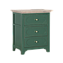 MARIGNY - Bedside table L50 x H60 - Brocante kaki and Whitened acacia