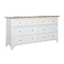 MARIGNY - 8-drawer chest L160 - Brocante white and Whitened acacia
