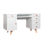 MYRA- Desk L130 x W60 - White and Natural beech