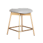 QUADRAE - Stool - Gold and Light grey fabric