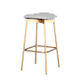 QUADRAE - Bar stool - Gold and Light grey cover