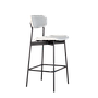 QUADRAE - Bar chair - Matt black and Light grey cover