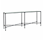 ASTHESIO - Hand-hammered metal console table L180 x H80 - Aged anthracite