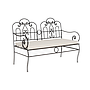 CRUCIANO - Wrought iron bench - Burnish and Light grey fabric