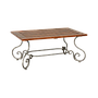 THYRA - Patio coffee table L100 x W60 - Vintage silver and Washed antic