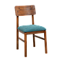 LEEDEN - Chair - Washed antic and Blue cover