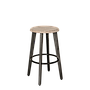 ALEV - Stool H60 - Black and Whitened acacia