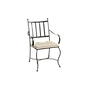 CRUCIANO - Wrought iron chair - Burnish and Light grey fabric