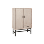 DANN - Bar cabinet L85 x H125 - Whitened acacia and Matt black