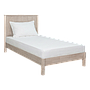LEEDEN - Single size bed (Mattress 100x200) - Whitened acacia