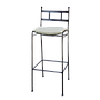 JUDITH - Bar chair H112 - Burnish and White cushion