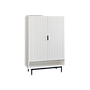 MATTEO - Shoe cabinet L84 x H130 - White and Matt black