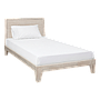 KELSEY - Single size bed (Mattress 100x200) - Whitened acacia