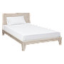 KELSEY - Twin size bed (Mattress 120x200) - Whitened acacia