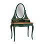 ALEXIA - Dressing table L90 x W50 - Brocante kaki and Natural oak
