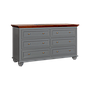 MEGAN - Chest of drawers L160 x H90 - Pearl grey and Washed antic