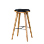 BALMA - Bar stool H76 - Natural oak and Black cover
