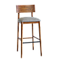PORTO - Bar chair - Washed antic and Grey cover