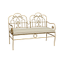 CRUCIANO - Wrought iron bench - Gold and Cream fabric