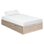 CARGO - Storage single size bed ( Mattress 100x200) - Whitened acacia