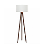 LOFOTEN - Wooden floor lamp H169 - Mokka and Multicolor lampshade