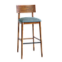 PORTO - Bar chair - Washed antic and Blue cover