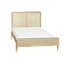 LUMAE - Single size bed (Mattress 90x200) - Toffee and Natural cane