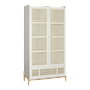 	LUMAE - Wardrobe L95 x H185 - White, Toffee and Natural cane