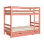 FRIENDS - Single size bunk bed / Pull-out bed (Mattress 100x200) - Shell pink