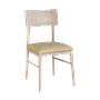 PORTO - Dining chair - Whitened acacia and Beige cover
