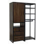 TRAVIS - Wardrobe L130 x H200 - Matt black and Mokka