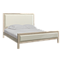 TIMEO - King size bed (Mattress 180x200) - Whitened acacia and White