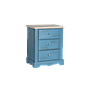HELENA - Bedside table H60 - Shabby stone blue and Whitened acacia