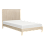 LEEDEN - Twin size bed (Mattress 120x200) - Whitened acacia